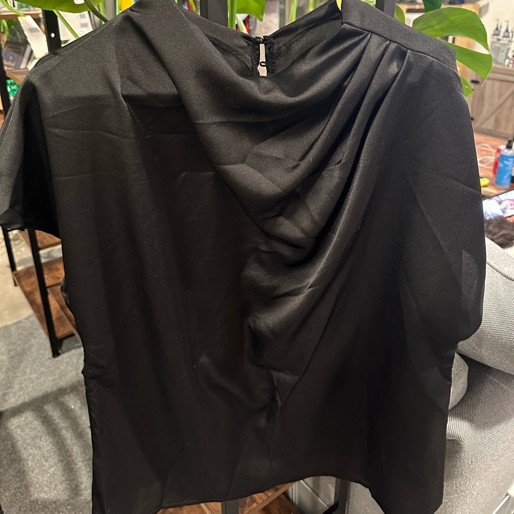 Black Mock neck Batwing shirt